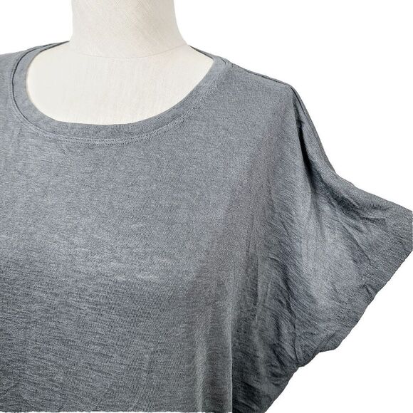 Athleta Tunic Top M Gray Modal Knit Dolman Sleeve Oversized Fitness‎ Pullover - Picture 2 of 8